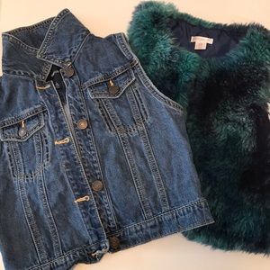 Gap Kids Denim and Target Fluffy Jacket/Vests